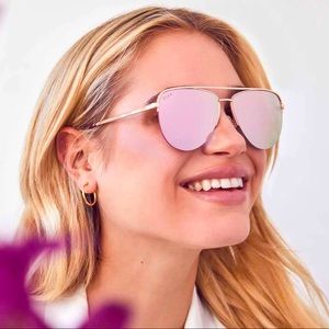 DIFF EYEWEAR MIRROR AVIATORS ROSE GOLD